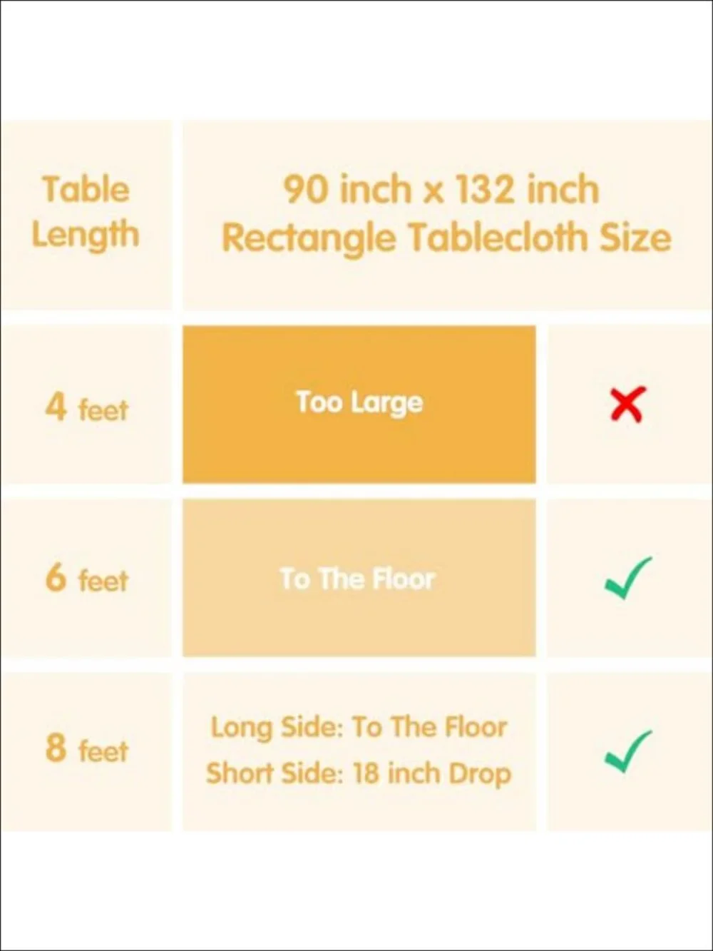 6 Pack Premium Polyester Tablecloths 90x132 Inch Rectangle Tables